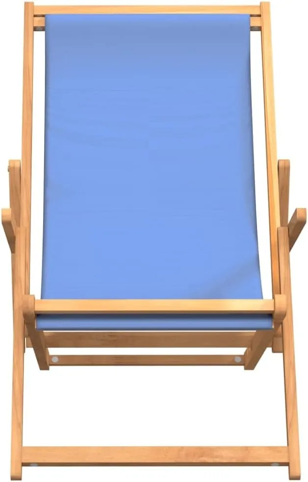 Pool Chair, Front Porch Chairs, Folding Beach Chair, Easy to Clean Suitable for Patio, Patio, Garden, Porch, Balcony Solid Wood Teak Blue