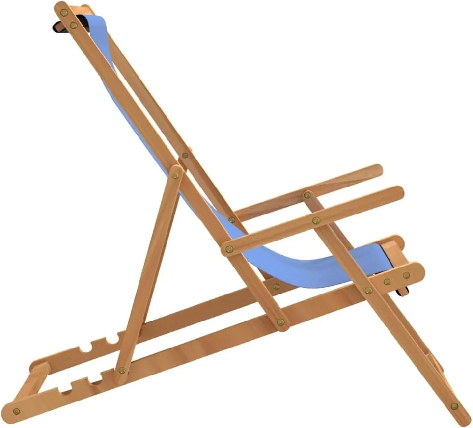 Pool Chair, Front Porch Chairs, Folding Beach Chair, Easy to Clean Suitable for Patio, Patio, Garden, Porch, Balcony Solid Wood Teak Blue
