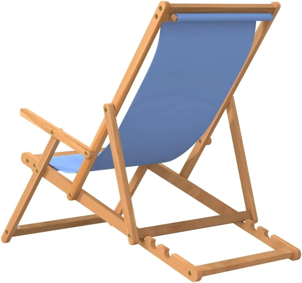 Pool Chair, Front Porch Chairs, Folding Beach Chair, Easy to Clean Suitable for Patio, Patio, Garden, Porch, Balcony Solid Wood Teak Blue