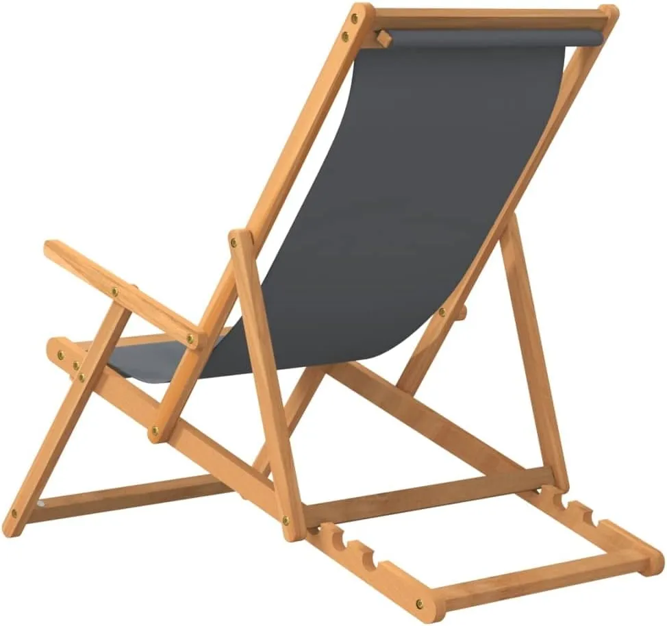 Pool Chair, Front Porch Chairs, Folding Beach Chair, Easy to Clean Suitable for Patio, Patio, Garden, Porch, Balcony Solid Wood Teak Gray