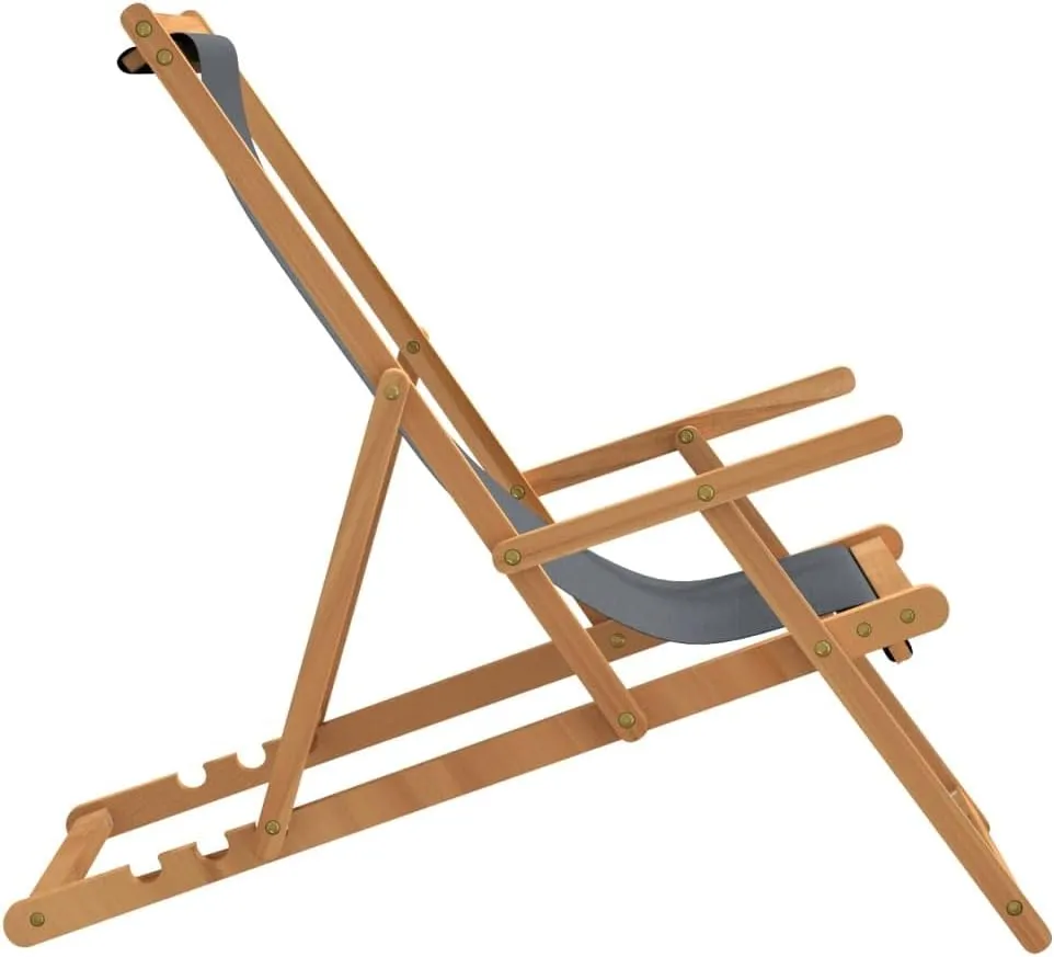 Pool Chair, Front Porch Chairs, Folding Beach Chair, Easy to Clean Suitable for Patio, Patio, Garden, Porch, Balcony Solid Wood Teak Gray