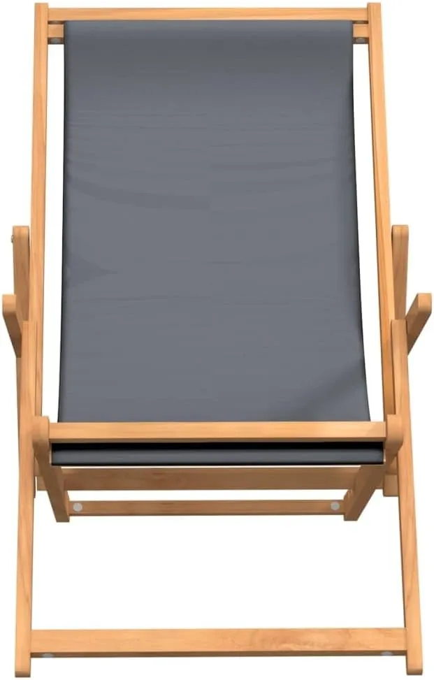 Pool Chair, Front Porch Chairs, Folding Beach Chair, Easy to Clean Suitable for Patio, Patio, Garden, Porch, Balcony Solid Wood Teak Gray