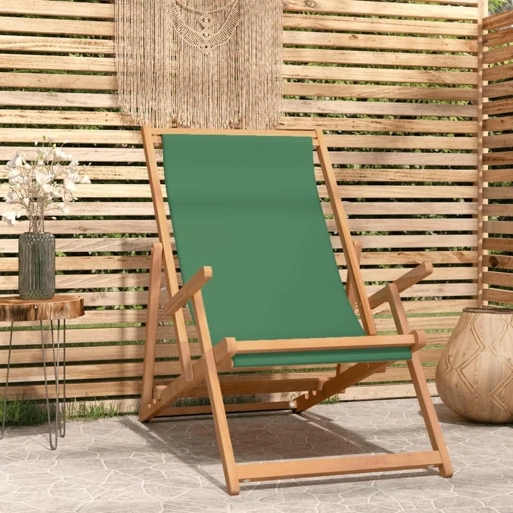Pool Chair, Front Porch Chairs, Folding Beach Chair, Easy to Clean Suitable for Patio, Patio, Garden, Porch, Balcony Solid Wood Teak Green
