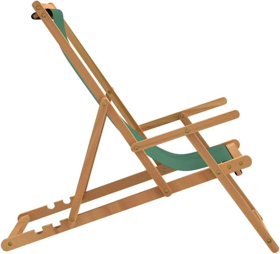 Pool Chair, Front Porch Chairs, Folding Beach Chair, Easy to Clean Suitable for Patio, Patio, Garden, Porch, Balcony Solid Wood Teak Green
