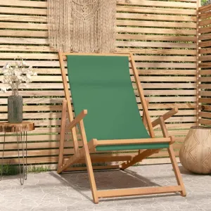 Pool Chair, Front Porch Chairs, Folding Beach Chair, Easy to Clean Suitable for Patio, Patio, Garden, Porch, Balcony Solid Wood Teak Green
