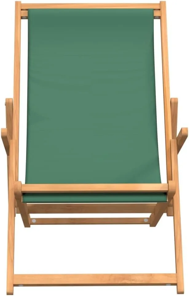 Pool Chair, Front Porch Chairs, Folding Beach Chair, Easy to Clean Suitable for Patio, Patio, Garden, Porch, Balcony Solid Wood Teak Green