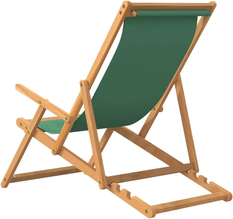 Pool Chair, Front Porch Chairs, Folding Beach Chair, Easy to Clean Suitable for Patio, Patio, Garden, Porch, Balcony Solid Wood Teak Green