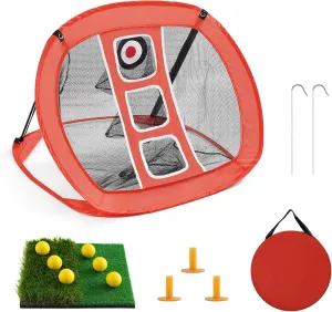 Pop-up Golf Chipping Net, Portable Golf Net, Golf Net for Backyard,Golf Practice Net Target with Mat and Balls,Outdoor & Indoor Games for Chipping Accuracy & Swing Practice,Golfer Gift