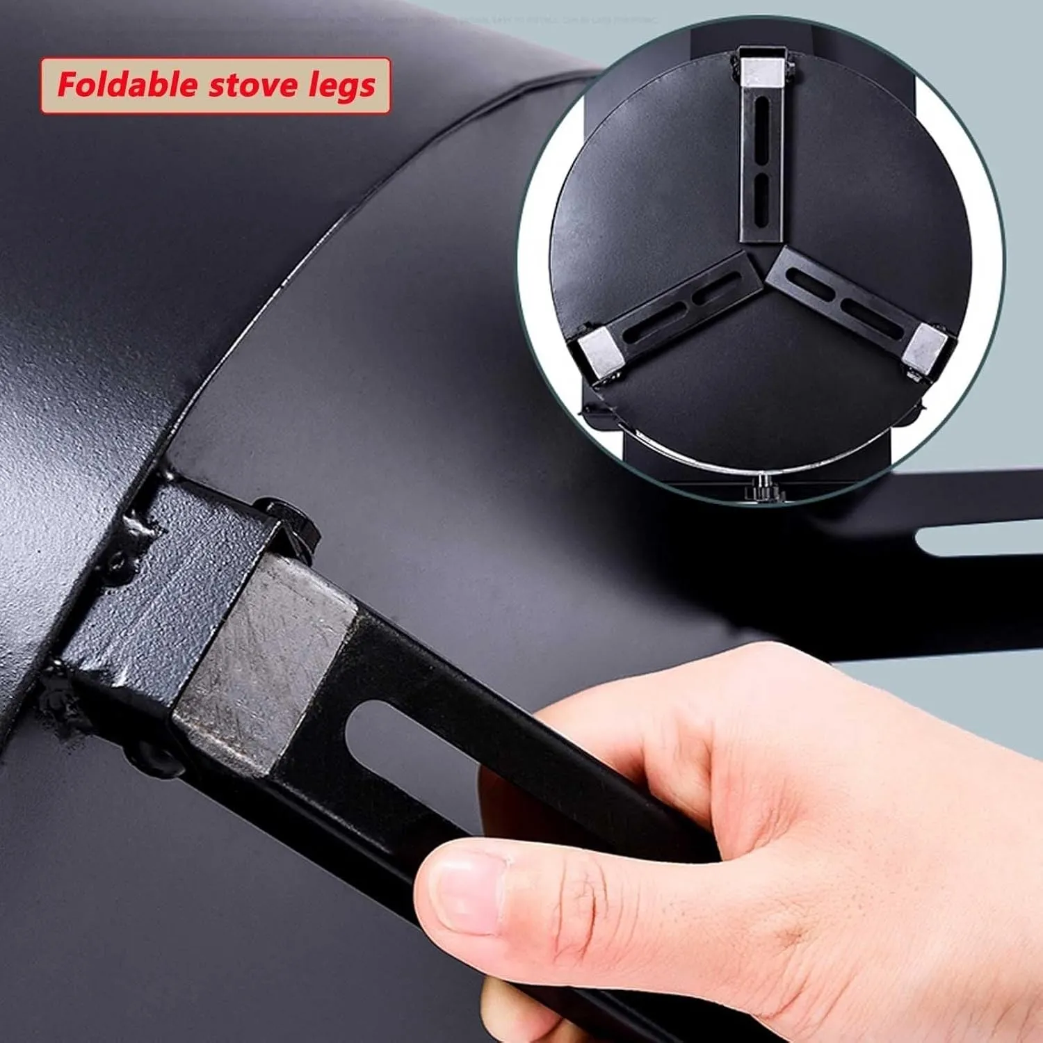 Portable Outdoor Wood Burning Stove, Small Camping Stove with Foldable Side Rack for Cooking, BBQ, Tent Heating, Backpacking, Hiking