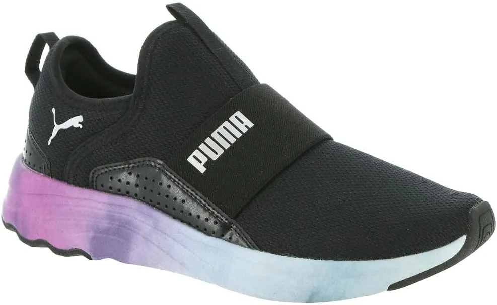 PUMA Softride Sophia Slipon Bleached Womens Sneaker BM US BlackSilver