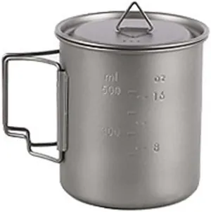 Pure Titanium Water Cup, Foldable Portable Coffee Mug with Lid Suitable for Outdoor Camping Or Home Use(750ml)