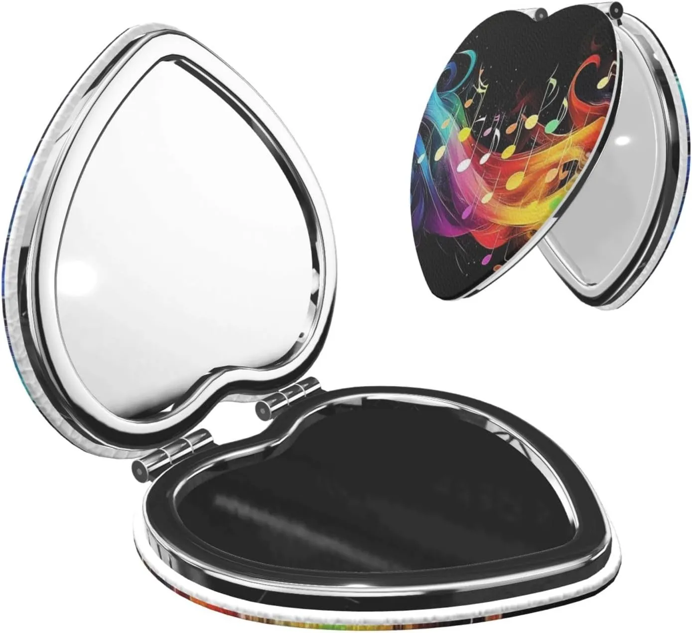 Rainbow Musical Note Melody Travel Makeup Mirror Pocket Mirror Portable for Handbag Purse