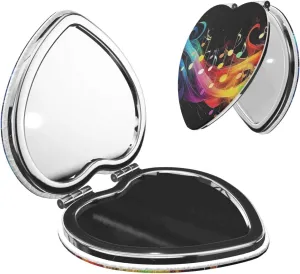 Rainbow Musical Note Melody Travel Makeup Mirror Pocket Mirror Portable for Handbag Purse