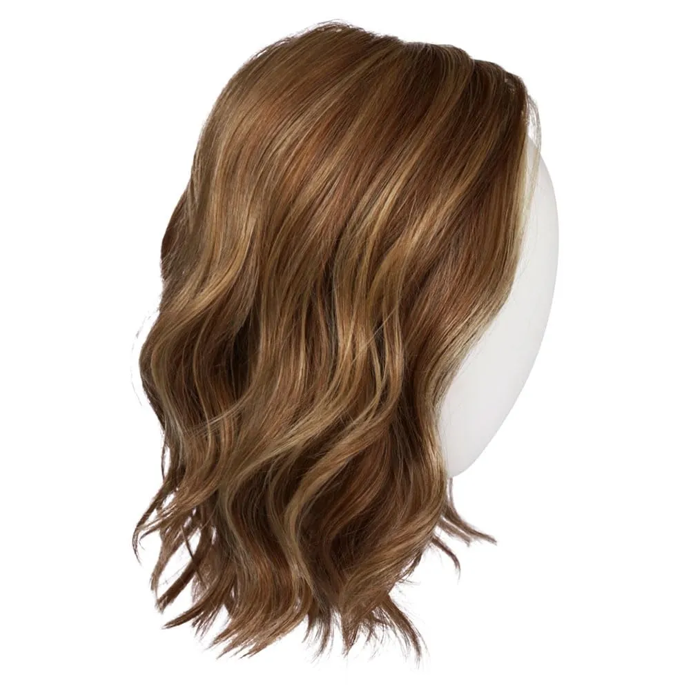 Raquel Welch Simmer Elite Layered Shoulder Length Wig With Lightweight Hand-Tied Base, Average Cap - RL11/25 Golden Walnut