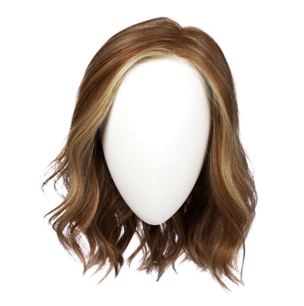 Raquel Welch Simmer Elite Layered Shoulder Length Wig With Lightweight Hand-Tied Base, Average Cap - RL11/25 Golden Walnut