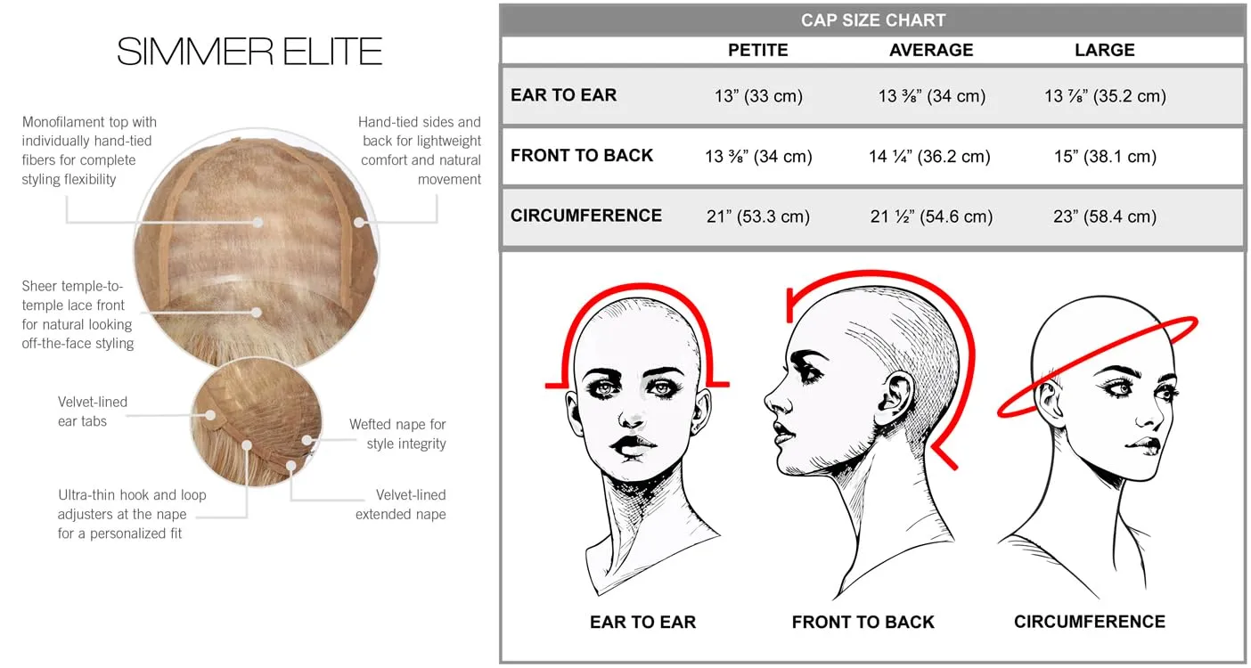 Raquel Welch Simmer Elite Layered Shoulder Length Wig With Lightweight Hand-Tied Base, Average Cap - RL11/25 Golden Walnut