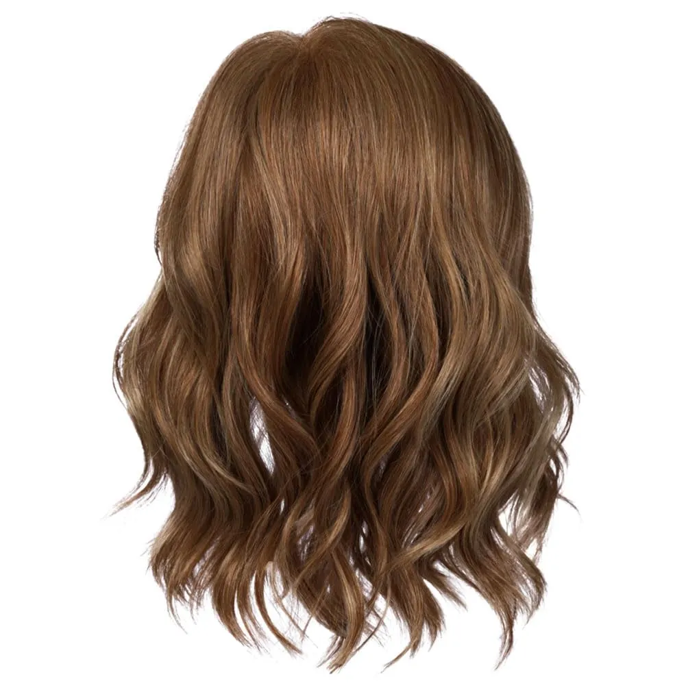 Raquel Welch Simmer Elite Layered Shoulder Length Wig With Lightweight Hand-Tied Base, Average Cap - RL11/25 Golden Walnut