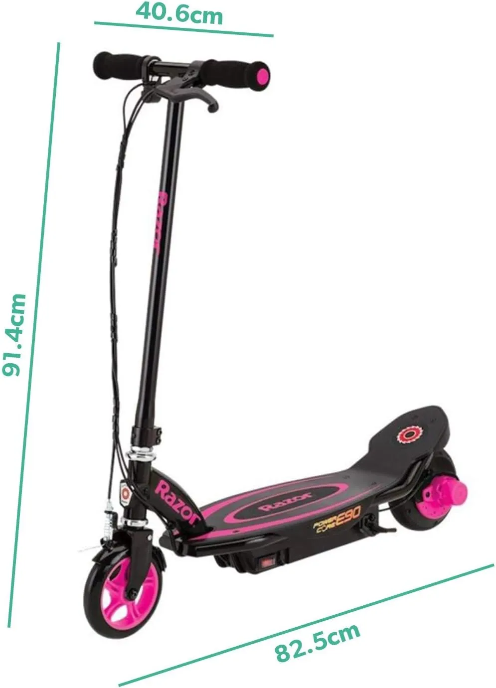 Razor Power Core E90 Electric Scooter with hub Motor, Push-Button Throttle, for Kids 8 