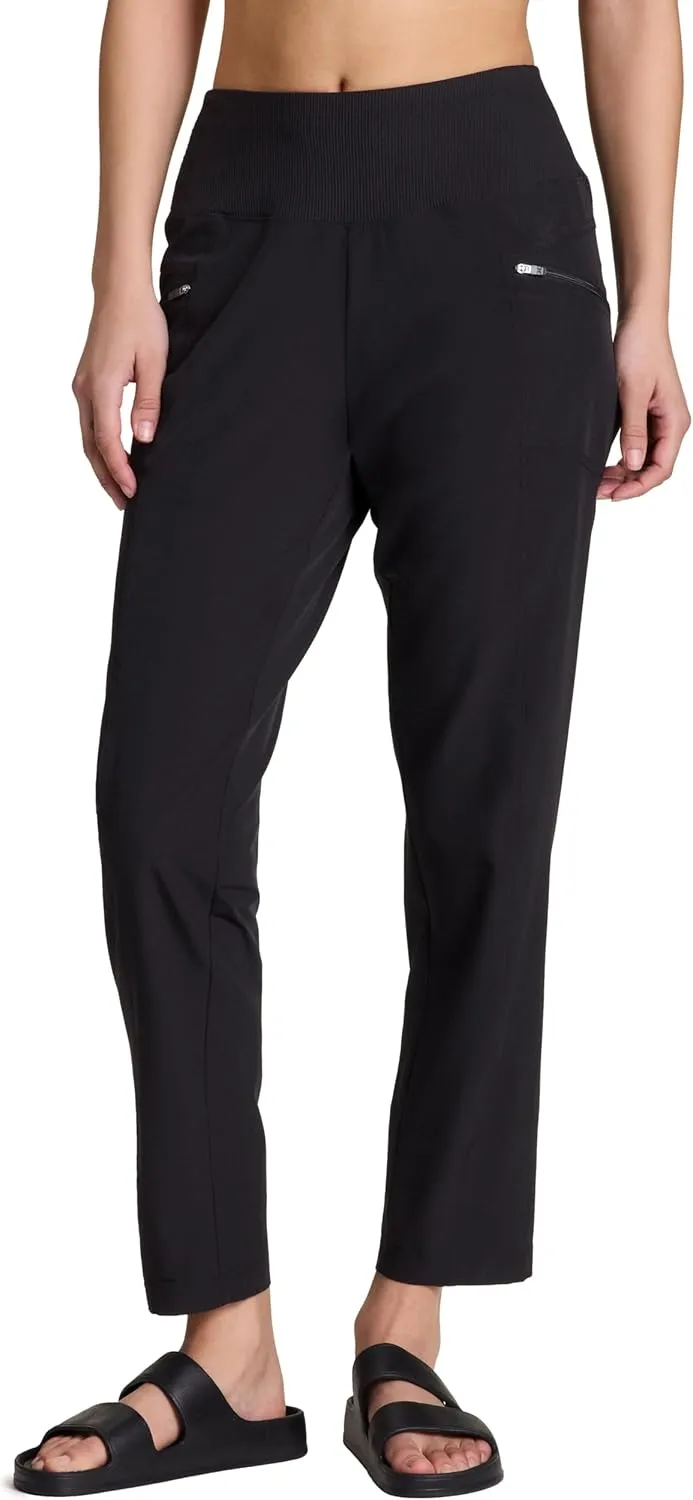 RBX Active Women's Ankle Pant, Lightweight Quick Drying Stretch Woven Casual Weekend Pant with Pockets