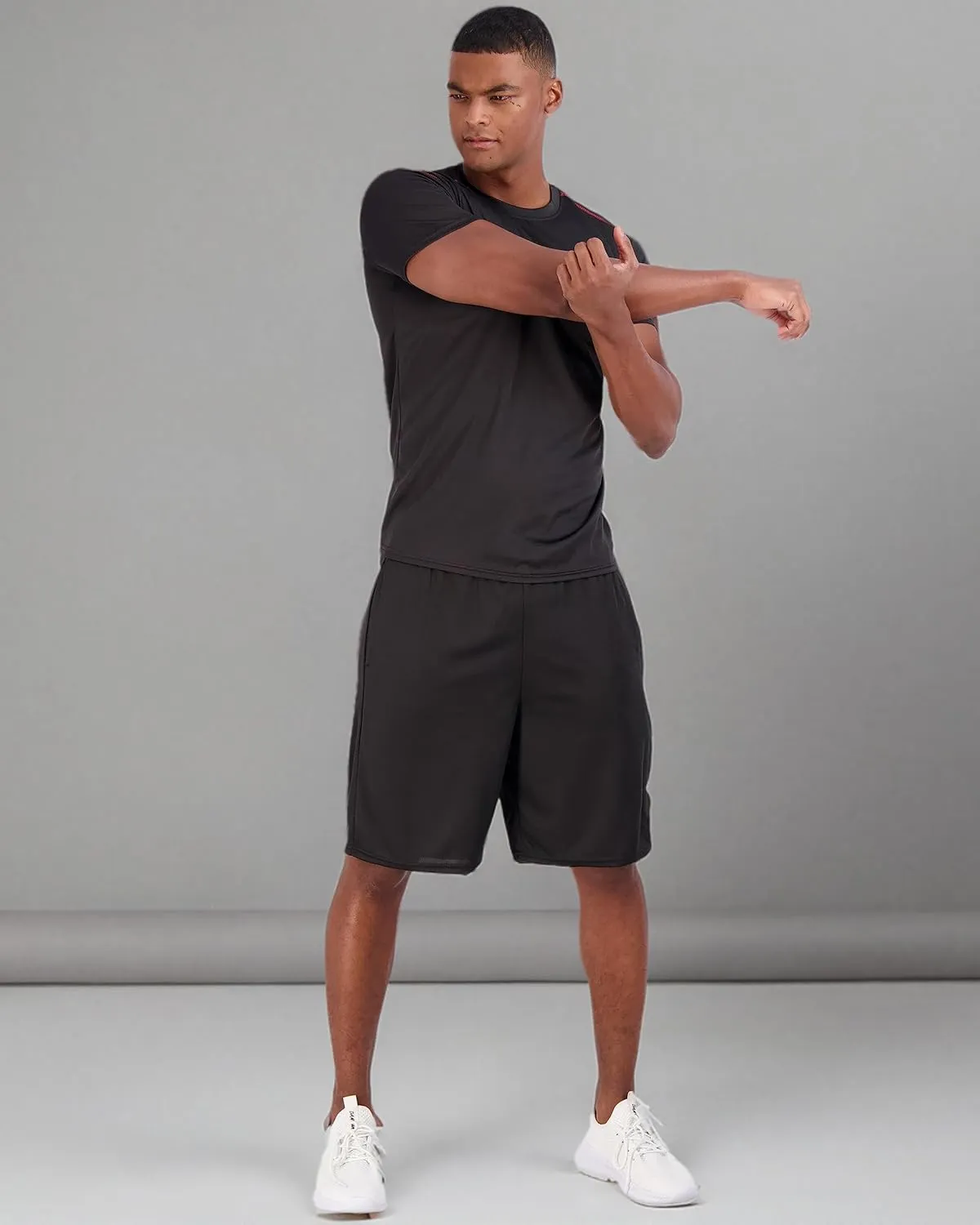 Real Essentials 5 Pack Men’s Active Quick Dry Mesh Crew Neck T Shirts | Athletic Short Sleeve Tee (Available in Big & Tall)
