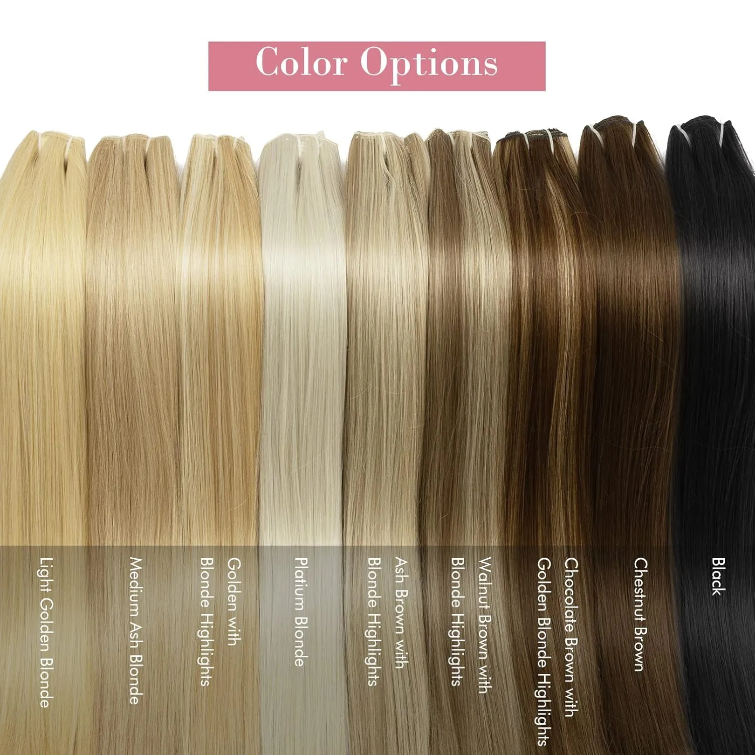 REECHO Clip in Hair Extensions, Hair Extensions Thick Long Lace Weft Lightweight Synthetic Hairpieces for Women (24 Inch-240 Gram(Pack of 5), Dark Blonde with Highlights)
