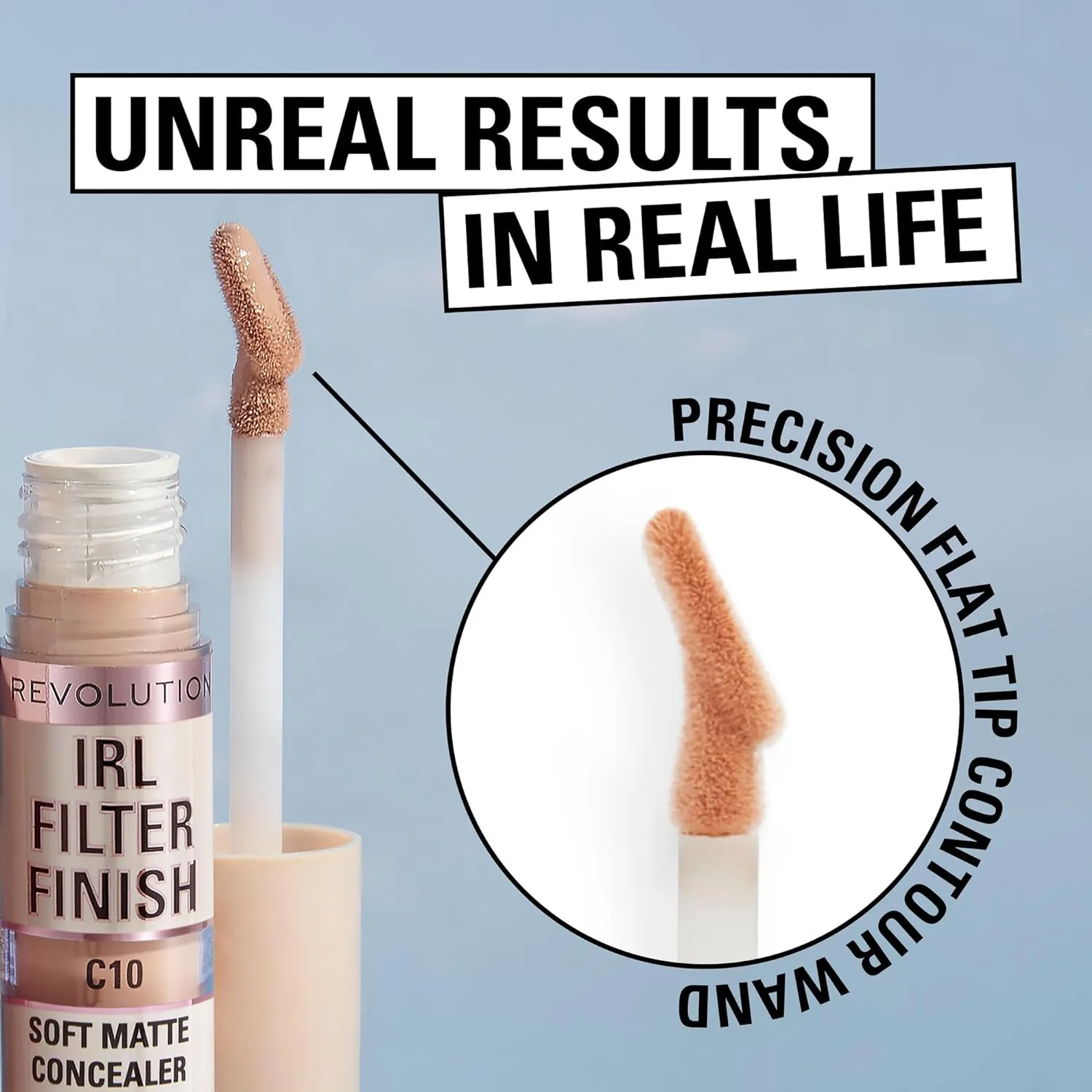 Revolution, IRL Filter Finish Concealer, Full Coverage, Oil-Free, Long-Lasting & Lightweight Formula, Infused with Hyaluronic Acid, Vegan & Cruelty-Free, C15, 0.21 oz (Pack of 2)