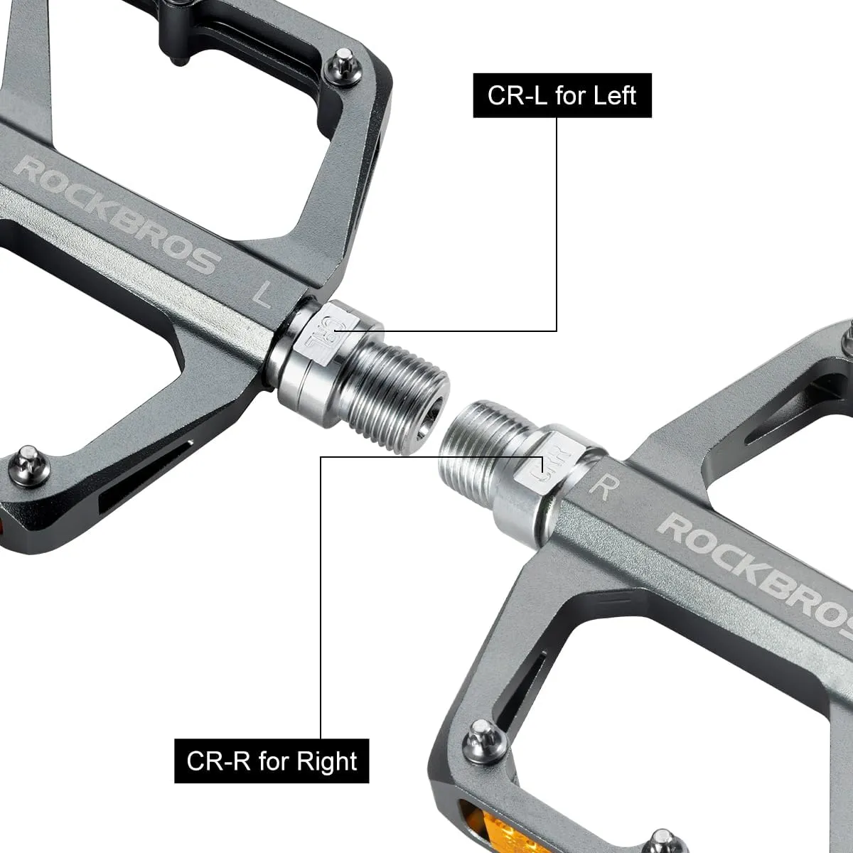 ROCKBROS Mountain Bike Pedals MTB Pedals Bicycle Flat Pedals Aluminum 9/16" Sealed Bearing Lightweight Platform for Road Mountain BMX MTB Bike