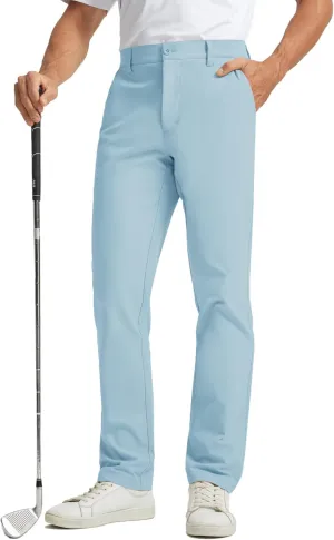 Rouen Golf Pants Men 8 Pockets Water Resistant Flat Front - 30"/32"/34" Chino Dress Pants Lightweight Stretch Casual Trousers