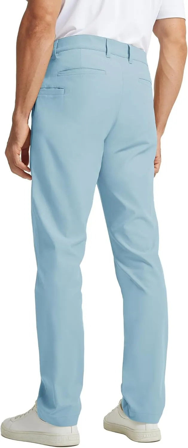Rouen Golf Pants Men 8 Pockets Water Resistant Flat Front - 30"/32"/34" Chino Dress Pants Lightweight Stretch Casual Trousers