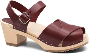 Sandgrens Handmade Swedish Wood Clogs for Women, High Heel Sandal | Monroe