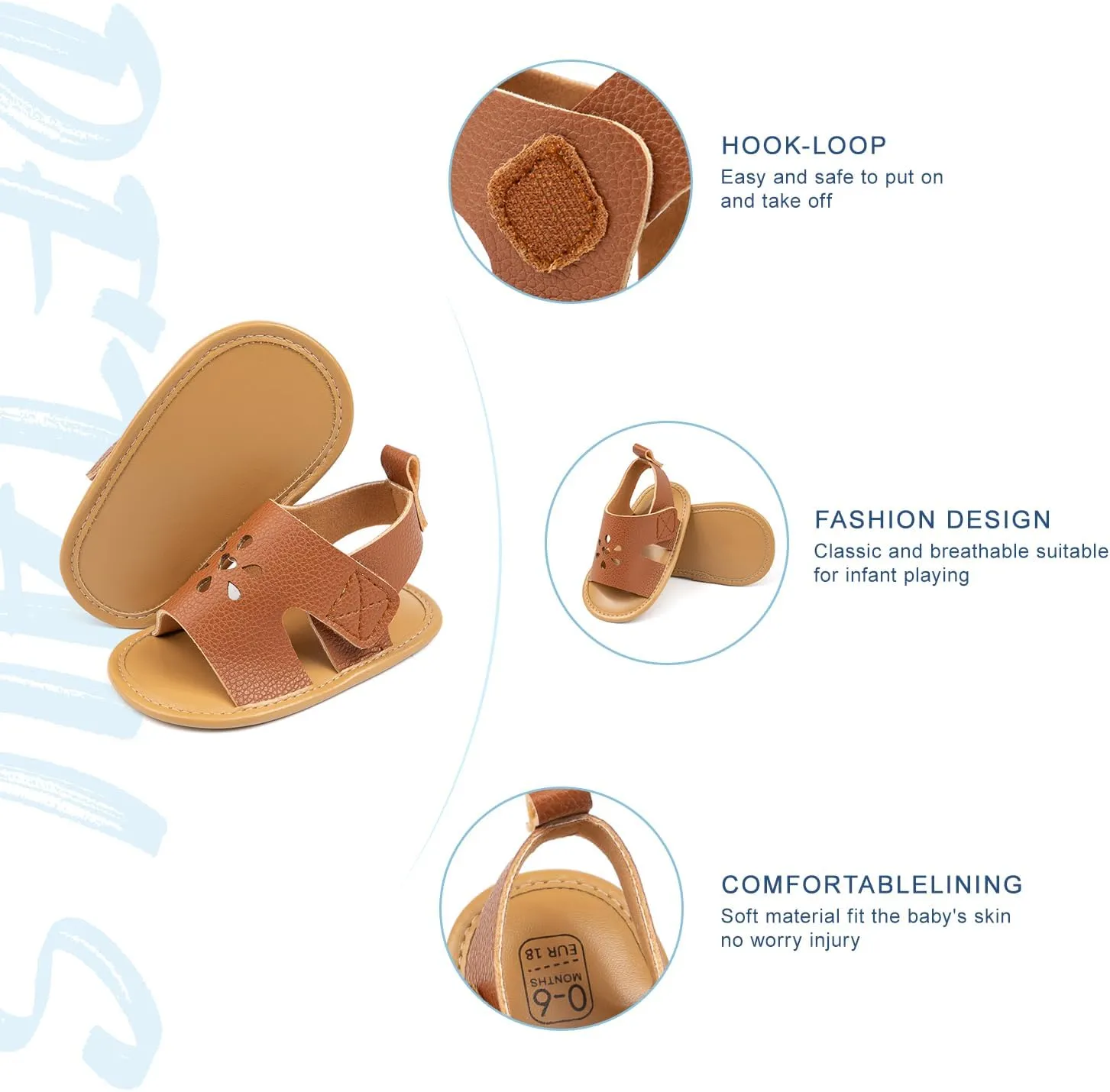 Sawimlgy Baby Girls Boys Sandals Summer Flowers Shoe Rubber Sole PU Leather Mesh Infant Toddler First Walkers Princess Dress Outdoor Shoes