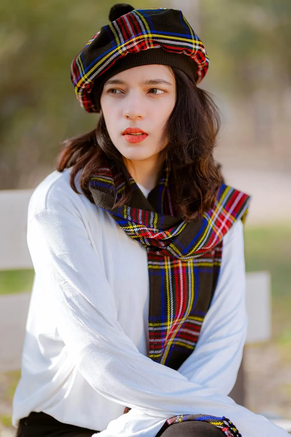 Scottish Traditional Tam o' Shatner Acrylic Wool Tammy Hat Flat Bonnet Kilt Many Tartans