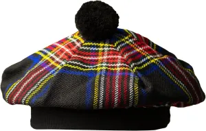 Scottish Traditional Tam o' Shatner Acrylic Wool Tammy Hat Flat Bonnet Kilt Many Tartans