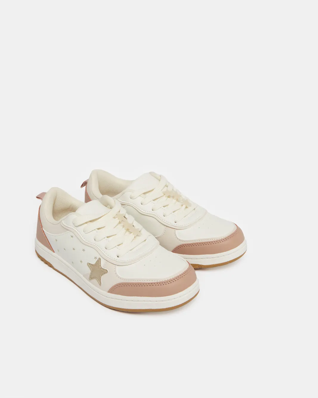 Senior Girls Beige Embellished Sneaker