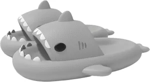 Shark Slides for Men and Women, Cloud Fun Animal Slipper for Adult, Cozy Non-Slip Shark Sandals for Bathroom, Outdoor