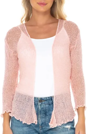 SHU-SHI Sheer Cardigans For Women Summer Knit Shrug Lightweight For Dresses Tie Top Open Front