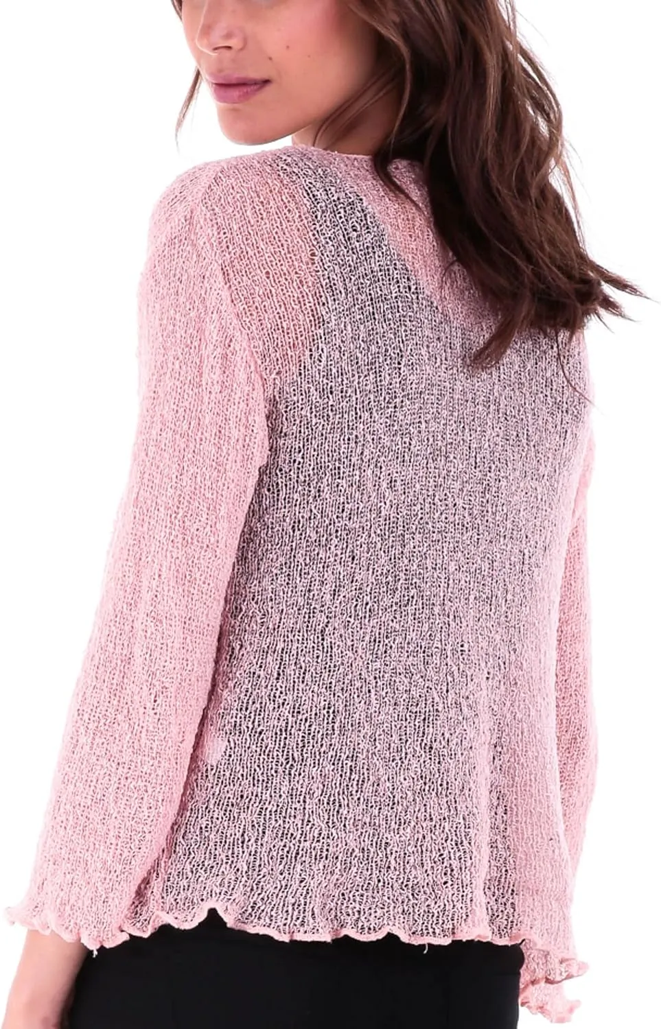 SHU-SHI Sheer Cardigans For Women Summer Knit Shrug Lightweight For Dresses Tie Top Open Front