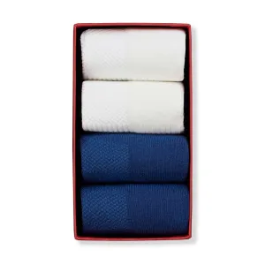 Simply Active Ankle, White & Navy, 4-Pair Box