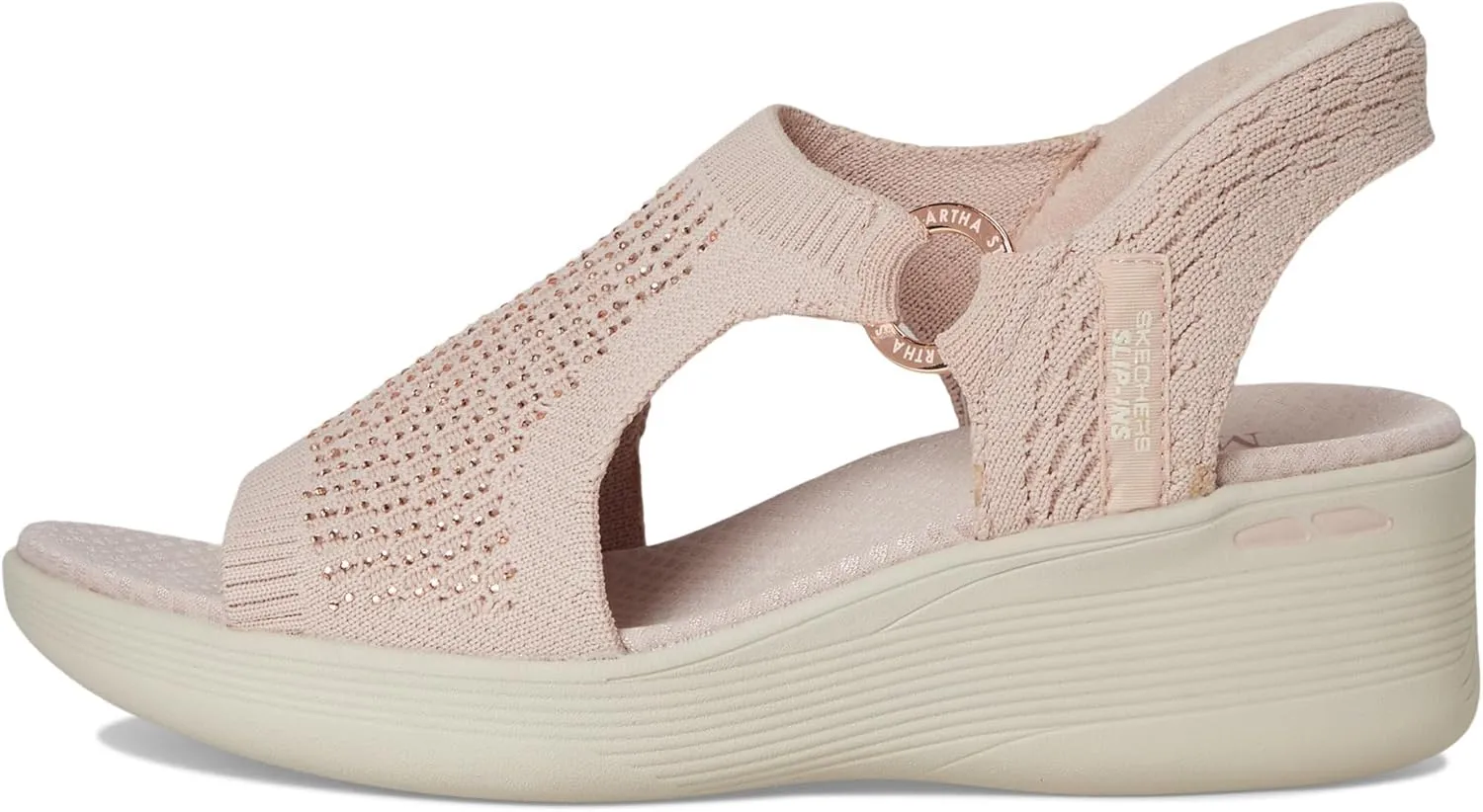 Skechers Women's Martha Stewart's Pier-lite-Park Path Hands Free Slip-ins Wedge Sandal