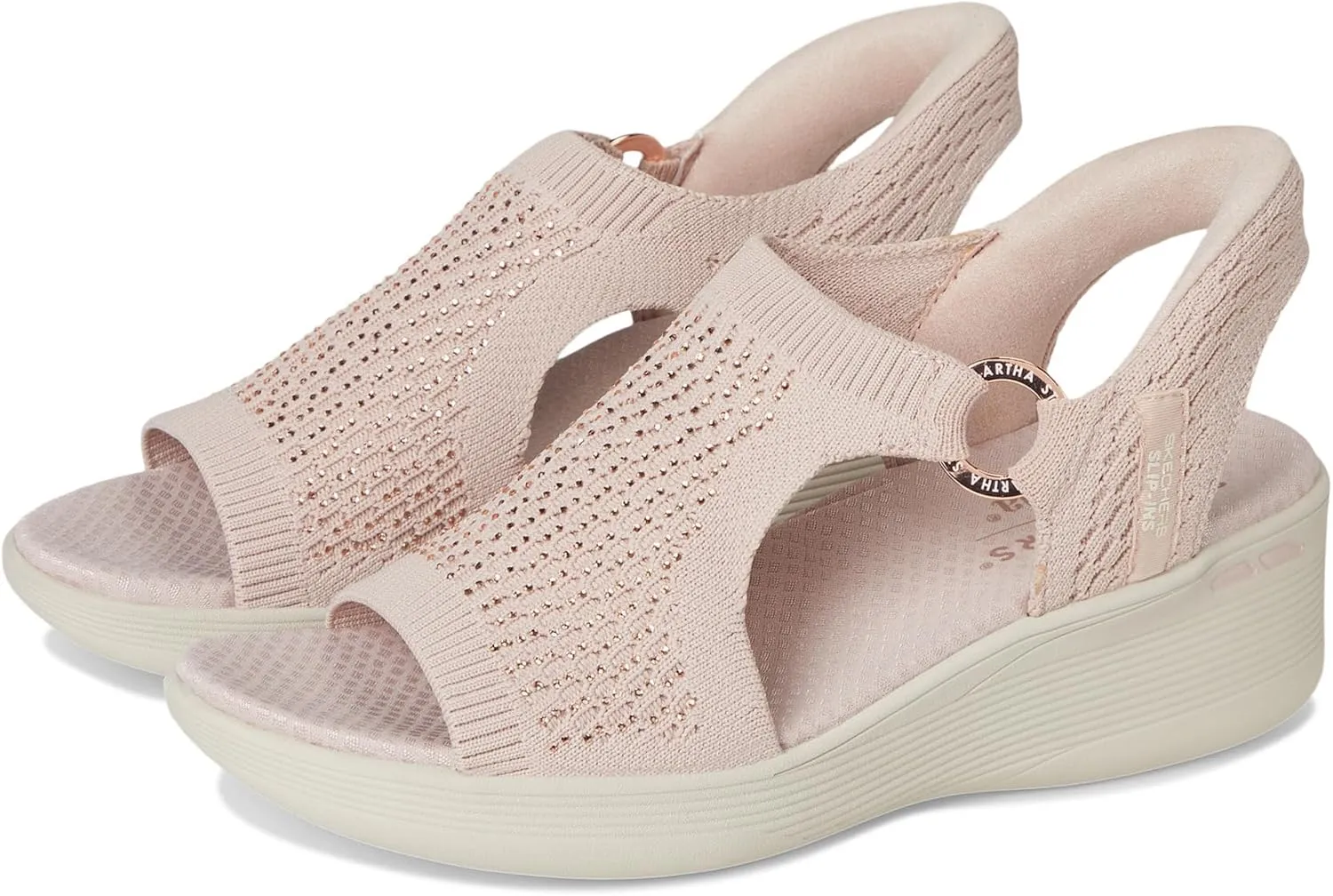 Skechers Women's Martha Stewart's Pier-lite-Park Path Hands Free Slip-ins Wedge Sandal