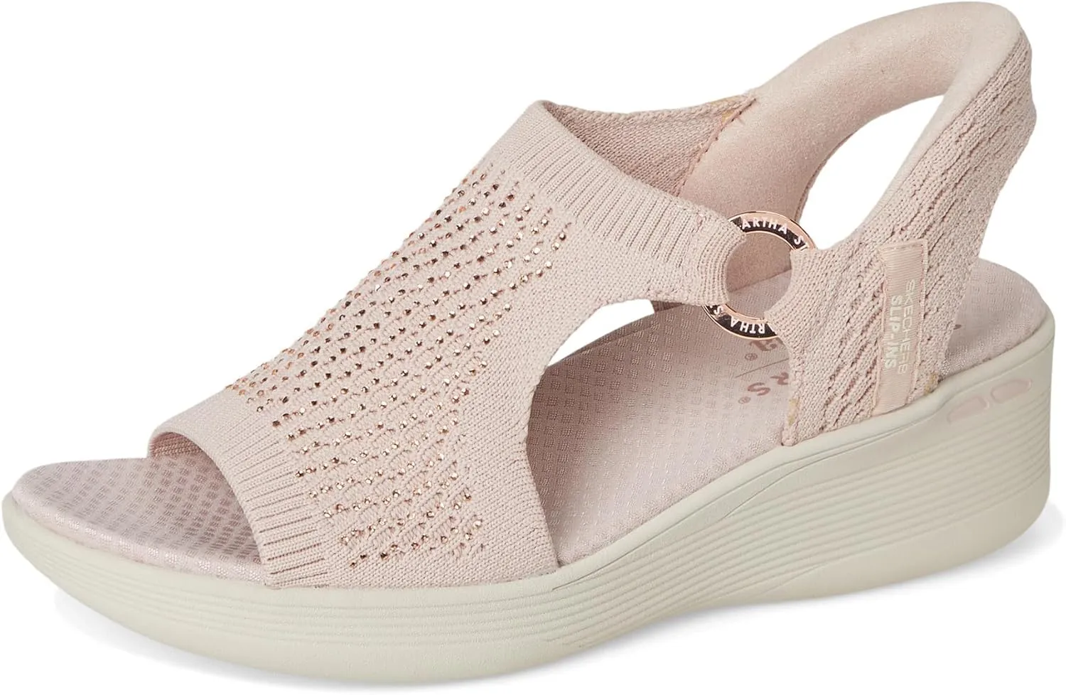 Skechers Women's Martha Stewart's Pier-lite-Park Path Hands Free Slip-ins Wedge Sandal