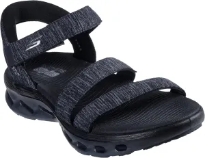 Skechers Women's Quarter Strap Fisherman Sandal, Black/Grey, 11