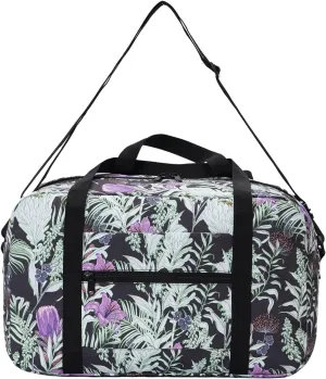 Small Cabin Bag 40x20x25 for Ryanair Airlines Foldable Underseat Travel Bag with Shoulder Strap Lightweight Weekender Duffel Holdall Hand Luggage Bag 20L (Floral Purple)