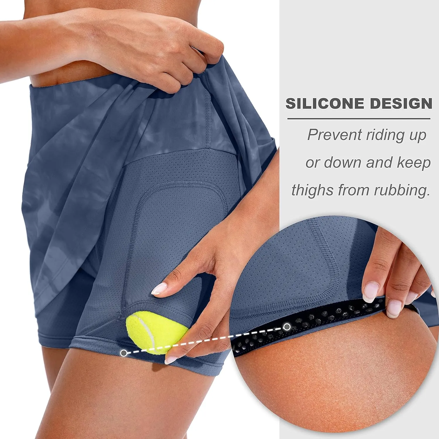 Soothfeel Pleated Tennis Skirt for Women with Pockets Women's High Waisted Athletic Golf Skorts Skirts for Workout Running