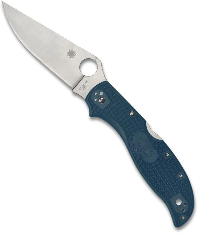Spyderco Stretch 2 XL Lightweight Folding Pocket Knife with K390 Stainless Steel Blade and Blue FRN Handle - PlainEdge - C258FPK390