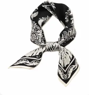 Square 100% Silk Scarves - 21" x 21" - Digital Printed Neckerchief Lightweight Scarf（4 Colors Available）