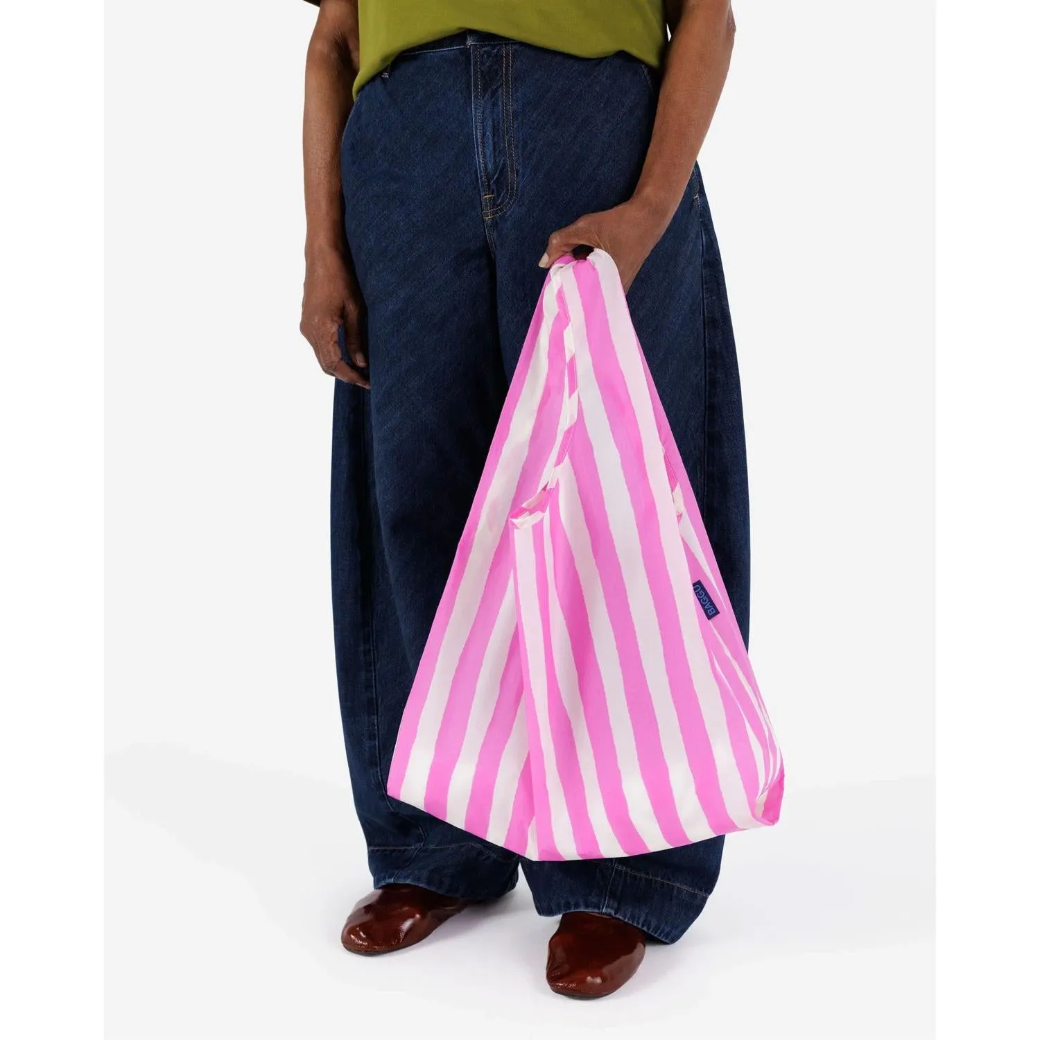 Standard Reusable Tote: Pink Painted Stripe
