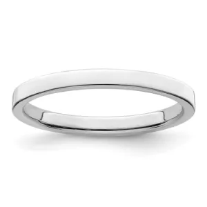Sterling Silver 2mm Lightweight Flat Size 8 Band