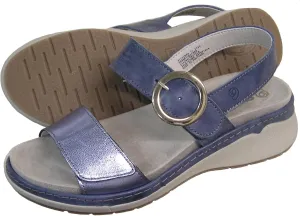 SUAVE Women's Silviera Adjustable Cushioned Insole Soft Leather Sandal (Cobalt) (Cobalt, US Footwear Size System, Adult, Women, Numeric, Medium, 7)