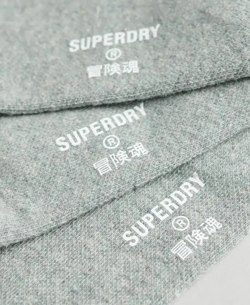 Superdry Men's Trainer Socks Grey 3 Pack